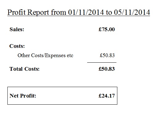 Demo of a profits report