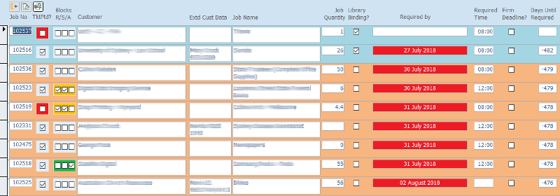 Les Baddock Bookbinders Database, Jobs, Customers