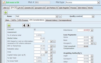 Screenshot of Access database user interface