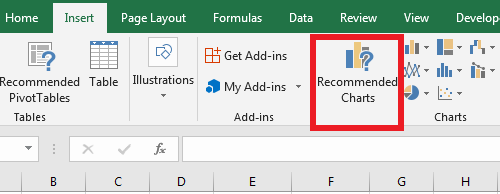 Microsoft Excel 2016 Recommended Charts