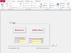 Demo of the front screen from our asset management database