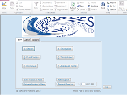 Demo of the front screen from our stock management database