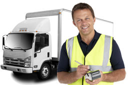 Truck delivery driver using app