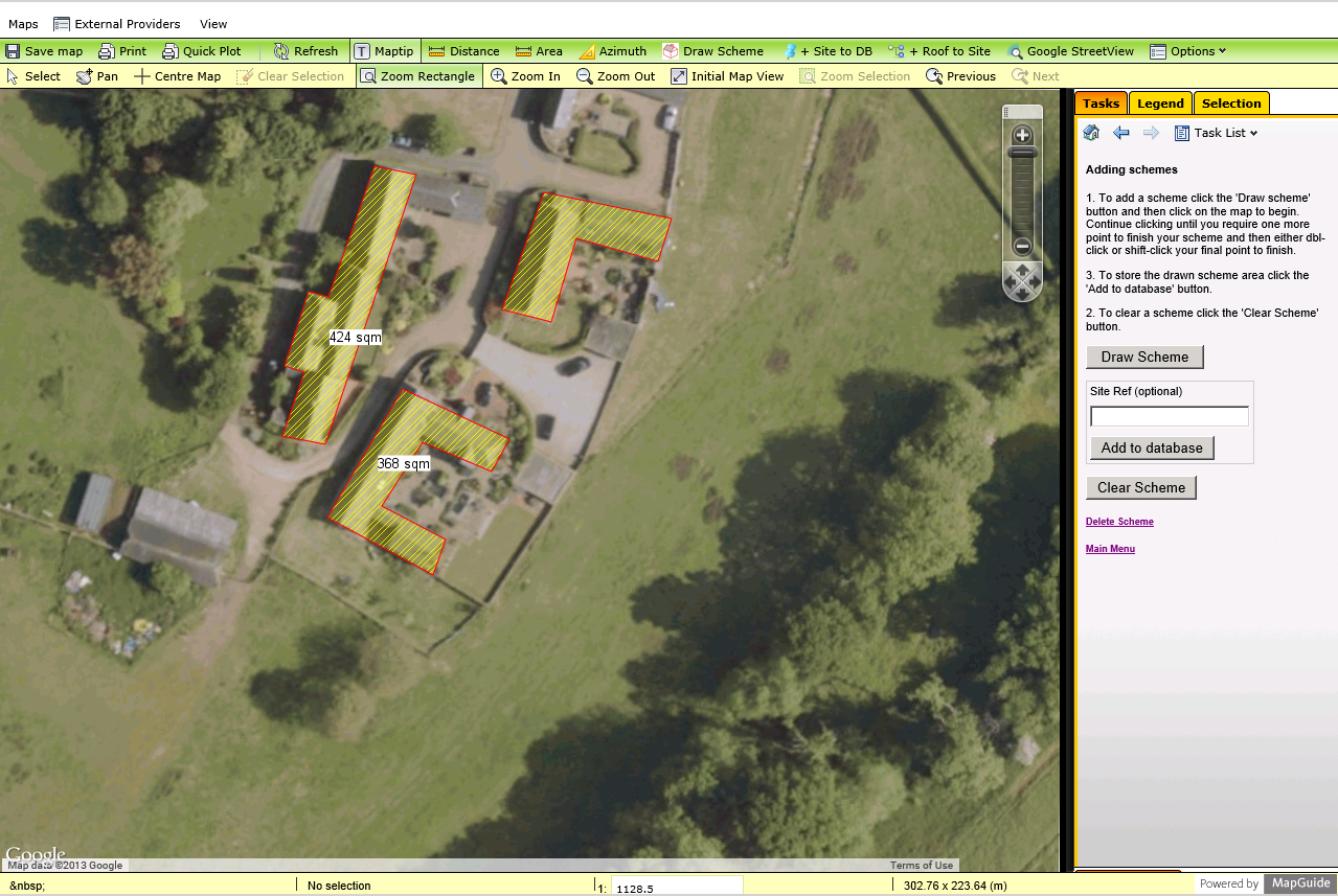 screenshot of solar project management GIS