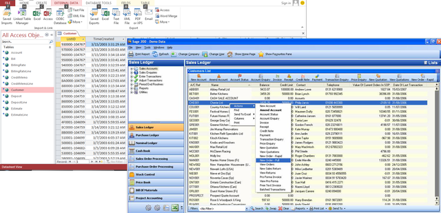 Integrating MS Access to Sage Linking MS Access to Sage